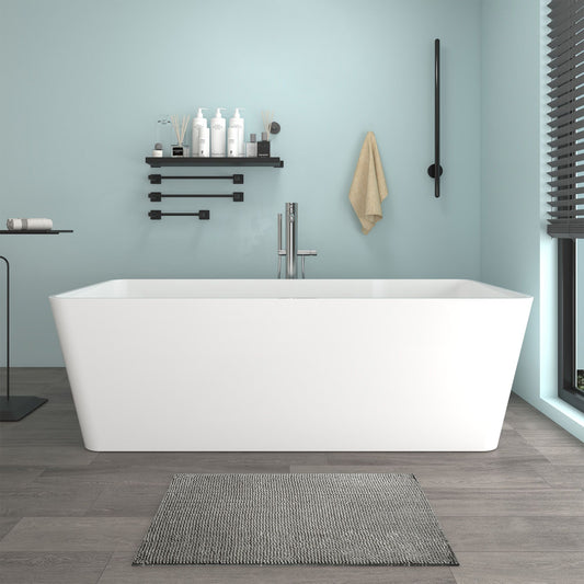 Freestanding Solid Surface Resin Matte Bathtub 67 Inch x 31.5 Inch - Vanity Art VA6914-ML