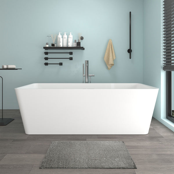 Freestanding Solid Surface Resin Matte Bathtub 67 Inch x 31.5 Inch - Vanity Art VA6914-ML