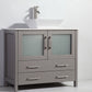 108 Inch Double Sink Bathroom Vanity in Gray with Marble Countertop - Vanity Art VA3136-108G