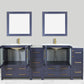 84 Inch Double Sink Bathroom Vanity in Blue with Ceramic Countertop - Vanity Art VA3030-84B