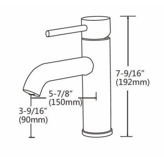 Ratel Single Handle Bathroom Faucet 5 7/8" x 7 9/16" Matte Black (RA-1758MB)