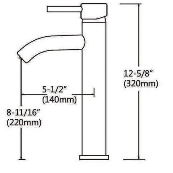 Ratel Single Handle Bathroom Vessel Faucet 5 1/2" x 12 5/8" Chrome (RA-1759CR)