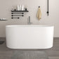 Freestanding Solid Surface Resin Glossy Bathtub 67 Inch x 31.5 Inch - Vanity Art VA6920-GL