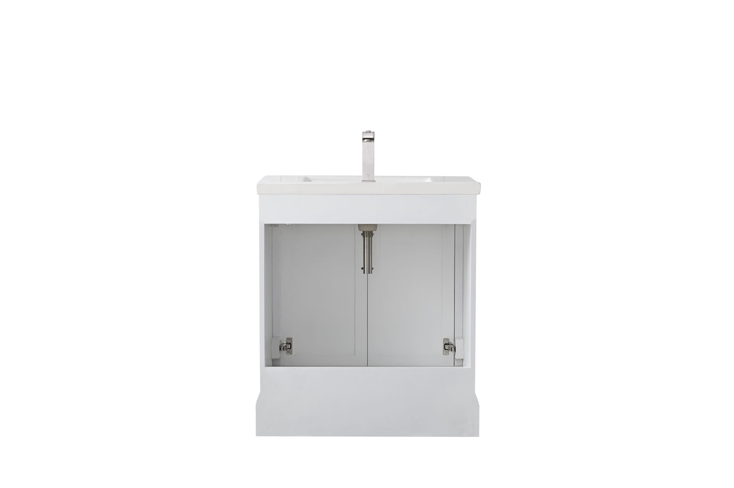 30 Inch Single Sink Bathroom Vanity in White with Ceramic Sink and Countertop - Vanity Art VA5030-W