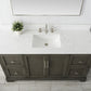 60 Inch Single Sink Bathroom Vanity in Gray with Marble Countertop & Backsplash - Vanity Art VA5060-SSG