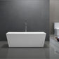 67 Inch Freestanding White Acrylic Bathtub with Overflow And Pop-Up Drain - Vanity Art VA6813-L