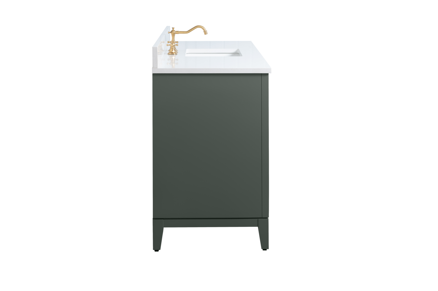 60 Inch Single Sink Bathroom Vanity in Vintage Green with Marble Countertop - Vanity Art VA8060-SVG