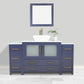 60 Inch Single Sink Bathroom Vanity in Blue with Marble Countertop - Vanity Art VA3136-60B