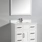 36 Inch Single Sink Bathroom Vanity in White with White Marble Countertop - Vanity Art VA1036W