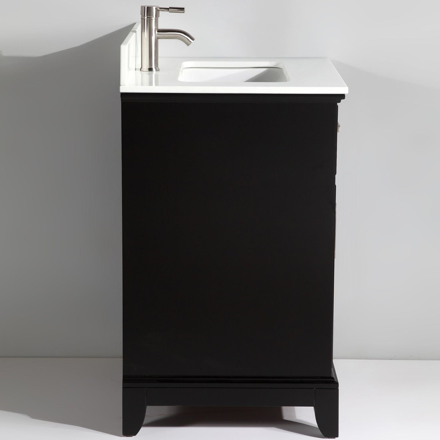 24 Inch Single Sink Bathroom Vanity in Espresso with White Marble Countertop - Vanity Art VA1024E