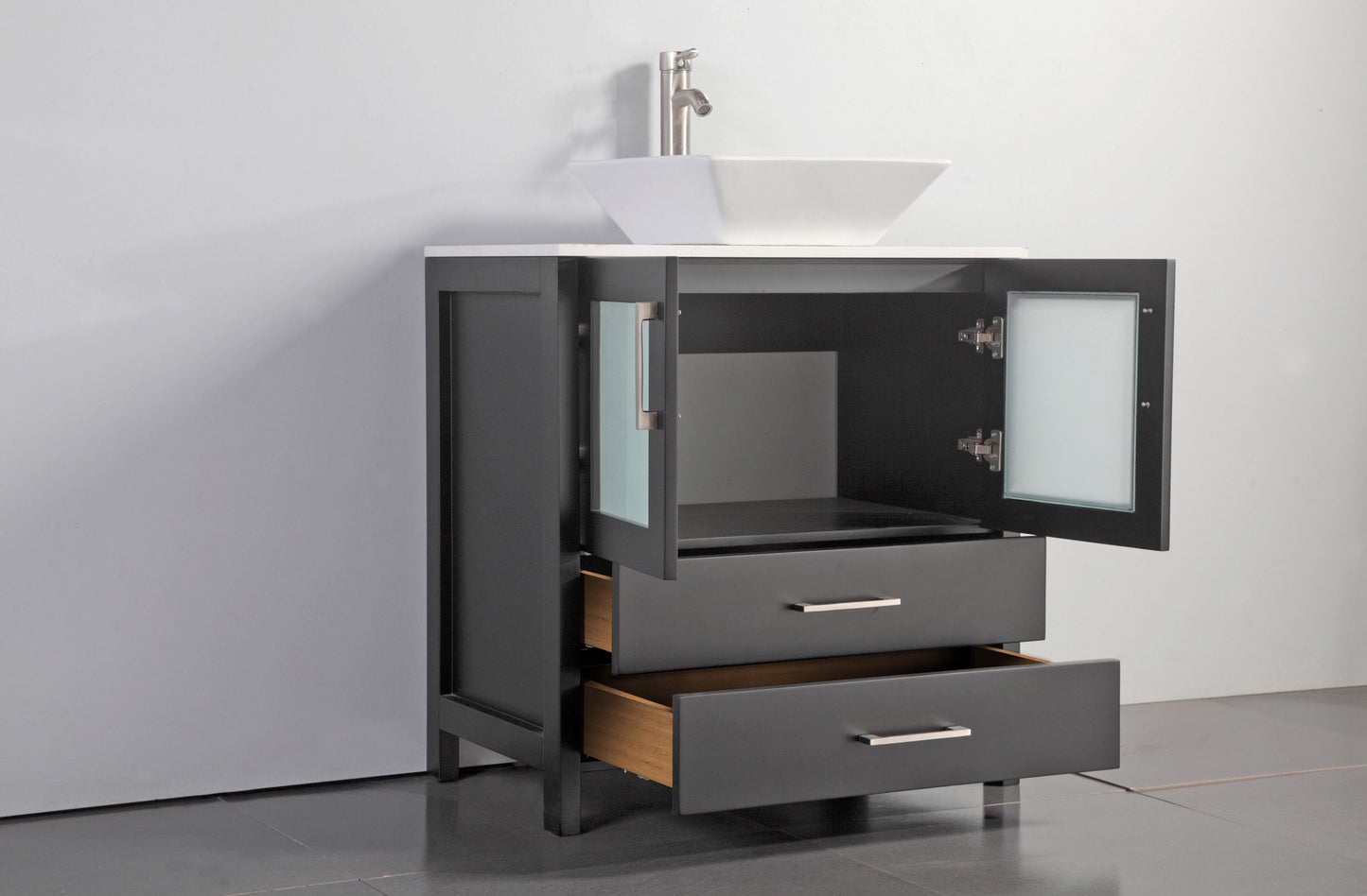 42 Inch Single Sink Bathroom Vanity in Espresso with Marble Countertop - Vanity Art VA3130-42E