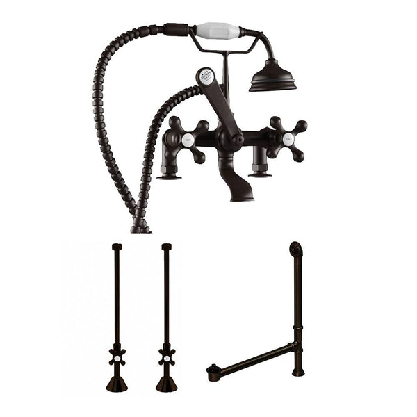 Complete Oil Rubbed Bronze Freestanding Plumbing Package for Clawfoot Tub (CAM463D-2-PKG-ORB)