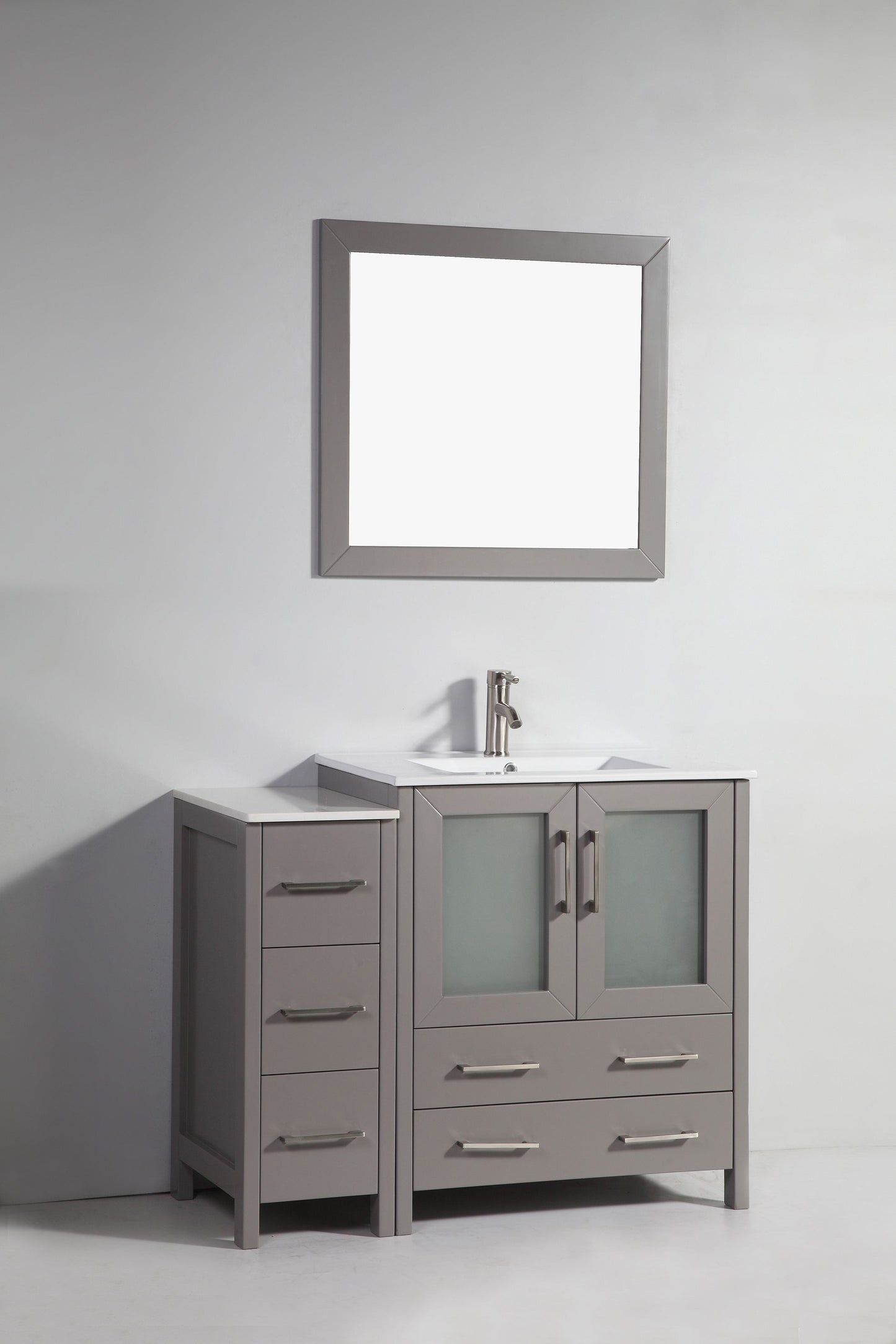 42 Inch Single Sink Bathroom Vanity in Gray with Ceramic Countertop - Vanity Art VA3030-42G