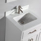 24 Inch Single Sink Bathroom Vanity in White with White Marble Countertop - Vanity Art VA1024W