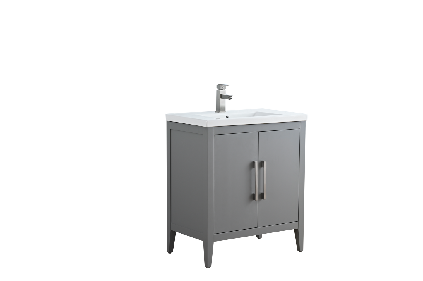 30 Inch Single Sink Bathroom Vanity in Cashmere Gray with Ceramic Top - Vanity Art VA9030-G