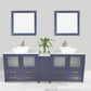 84 Inch Double Sink Bathroom Vanity in Blue with Marble Countertop - Vanity Art VA3136-84B