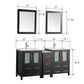 60 Inch Double Sink Bathroom Vanity in Espresso with Ceramic Countertop - Vanity Art VA3024-60E