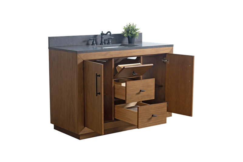 48 Inch Single Sink Bathroom Vanity in Tan with Limestone Top - Vanity Art VA7048-T-BT