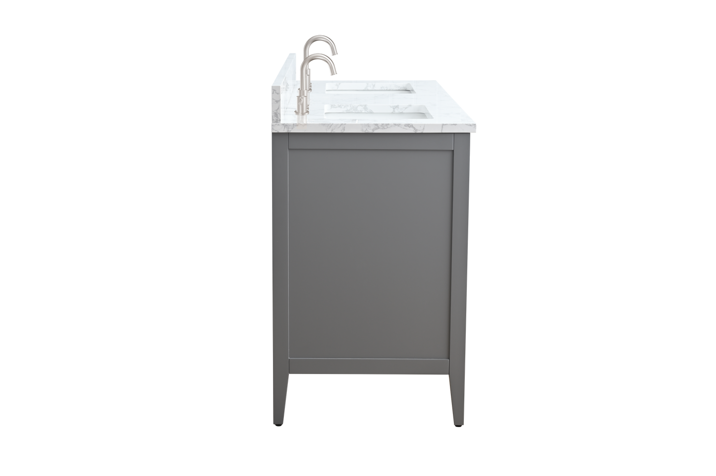 60 Inch Double Sink Bathroom Vanity in Cashmere Gray with Marble Countertop - Vanity Art VA9060-DG