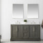 60 Inch Double Sink Bathroom Vanity in Gray with Marble Countertop & Backsplash - Vanity Art VA5060-DSG