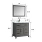 36 Inch Single Sink Bathroom Vanity in Gray with White Marble Countertop - Vanity Art VA1036G