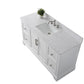 60 Inch Single Sink Bathroom Vanity in White with Marble Countertop & Backsplash - Vanity Art VA5060-SW