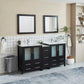 72 Inch Double Sink Bathroom Vanity in Espresso with Ceramic Countertop - Vanity Art VA3030-72E