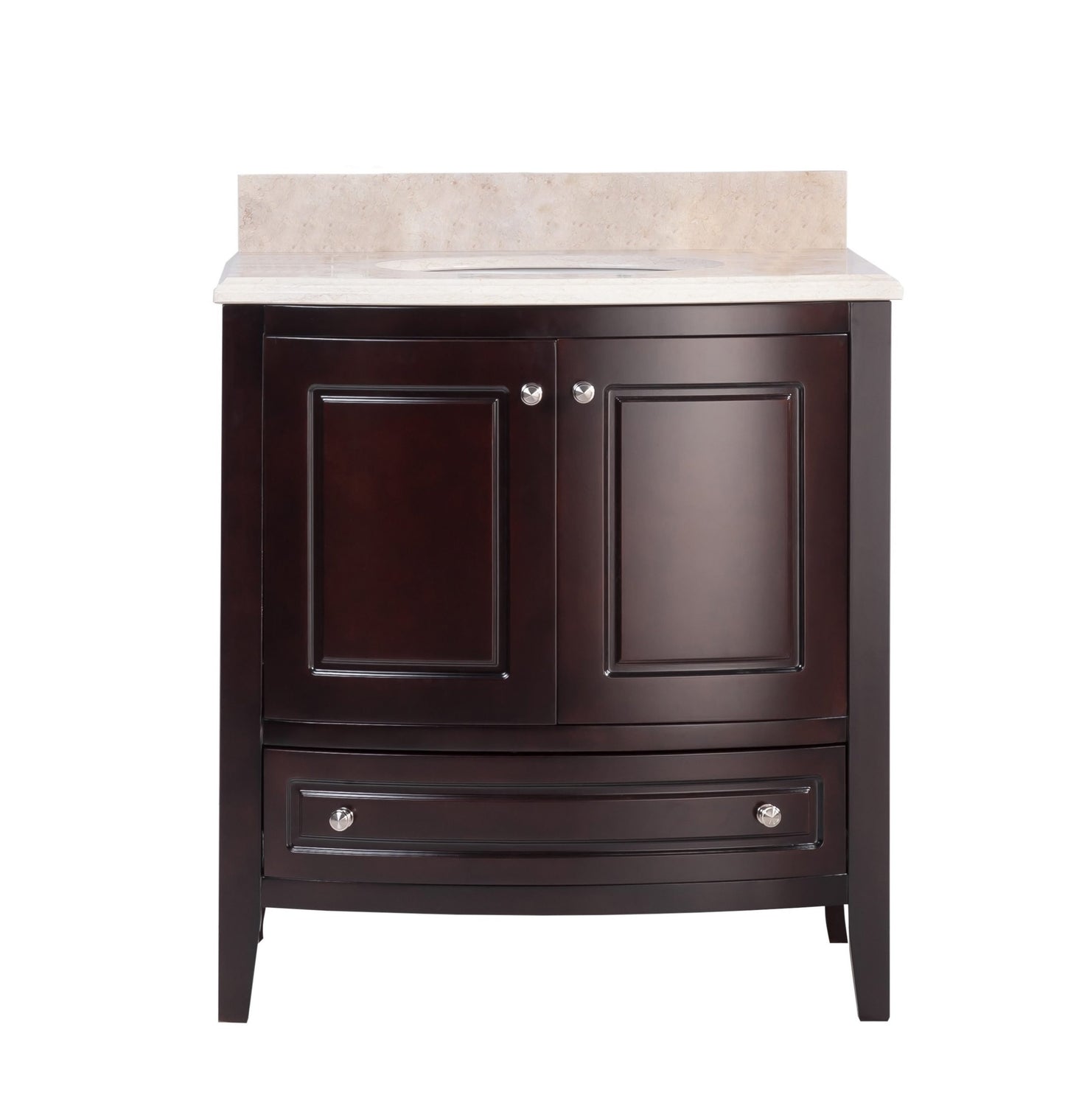 Estella 32" Brown Bathroom Vanity with Jerusalem Gold Marble Countertop