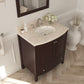 Estella 32" Brown Bathroom Vanity with Jerusalem Gold Marble Countertop