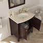 Estella 32" Brown Bathroom Vanity with Jerusalem Gold Marble Countertop