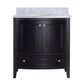 Estella 32" Espresso Bathroom Vanity with White Carrara Marble Countertop