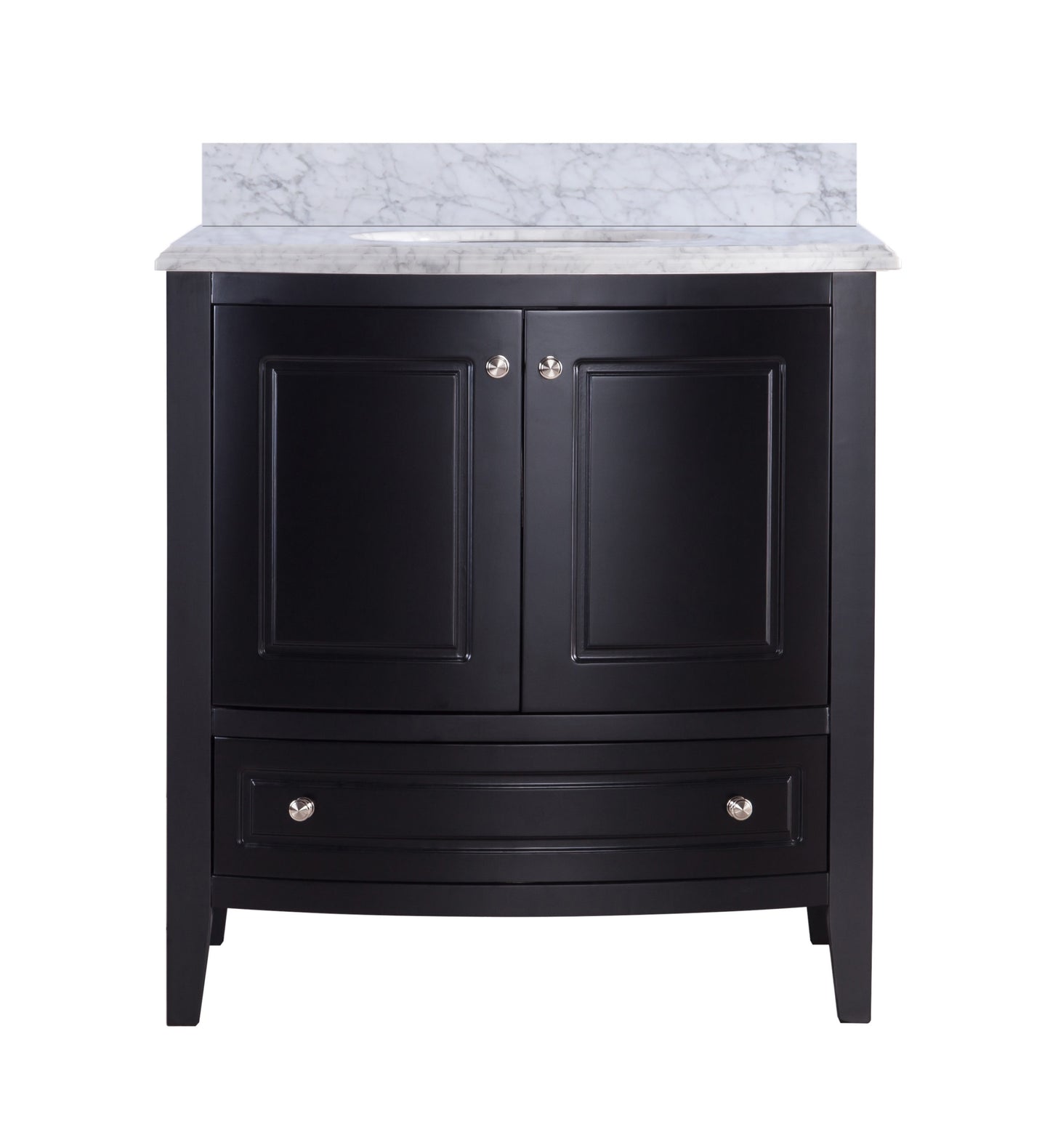 Estella 32" Espresso Bathroom Vanity with White Carrara Marble Countertop