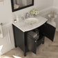 Estella 32" Espresso Bathroom Vanity with White Carrara Marble Countertop