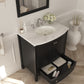 Estella 32" Espresso Bathroom Vanity with White Carrara Marble Countertop