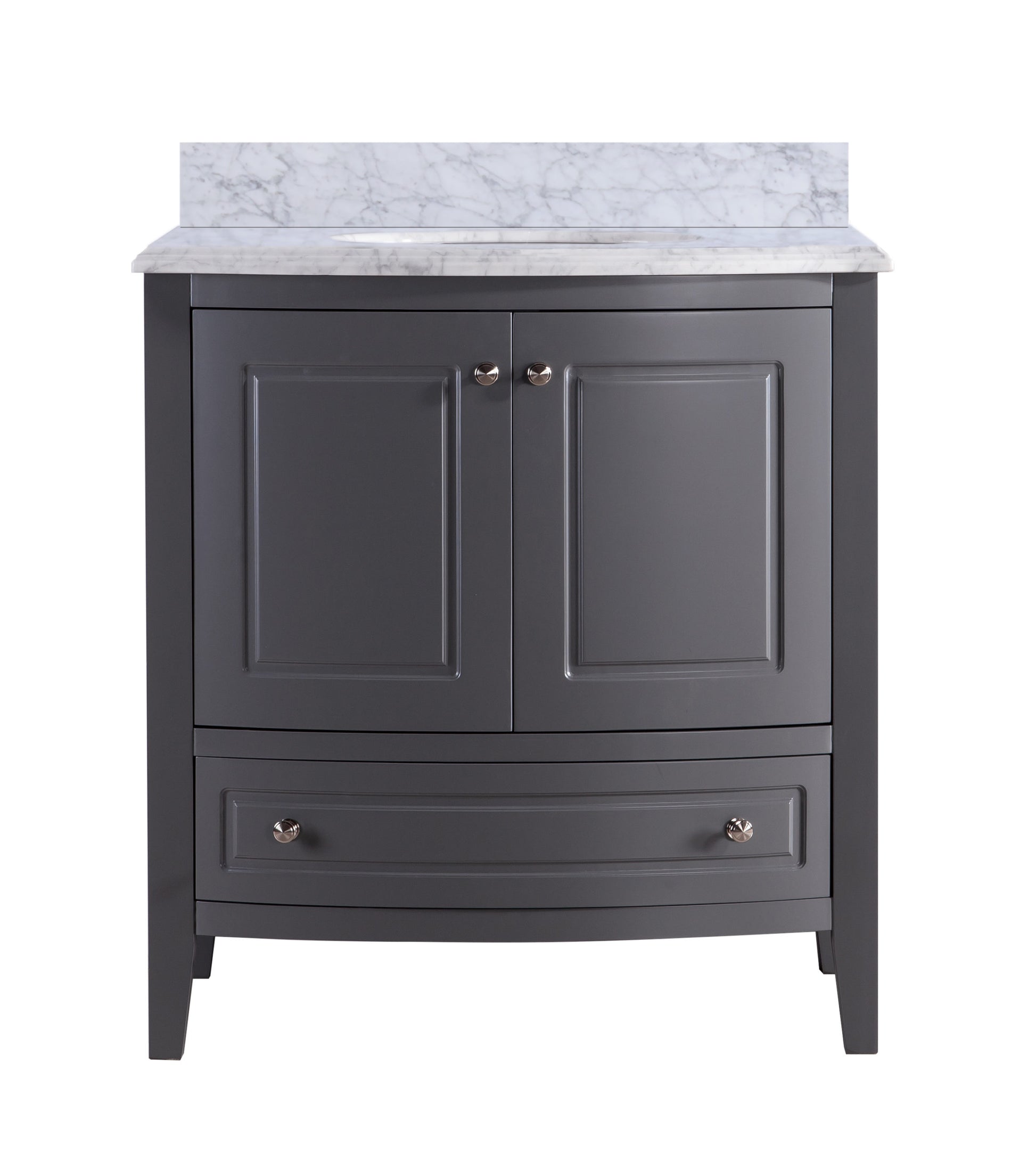 Estella 32" Grey Bathroom Vanity with White Carrara Marble Countertop