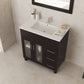 Nova 32" Brown Bathroom Vanity with White Ceramic Basin Countertop