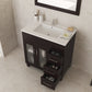 Nova 32" Brown Bathroom Vanity with White Ceramic Basin Countertop