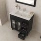 Nova 32" Espresso Bathroom Vanity with White Ceramic Basin Countertop