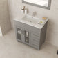 Nova 32" Grey Bathroom Vanity with White Ceramic Basin Countertop