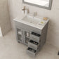 Nova 32" Grey Bathroom Vanity with White Ceramic Basin Countertop