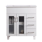 Nova 32" White Bathroom Vanity with White Ceramic Basin Countertop