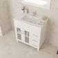 Nova 32" White Bathroom Vanity with White Ceramic Basin Countertop