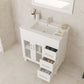 Nova 32" White Bathroom Vanity with White Ceramic Basin Countertop