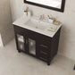 Nova 36" Brown Bathroom Vanity with White Ceramic Basin Countertop