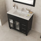 Nova 36" Espresso Bathroom Vanity with White Ceramic Basin Countertop