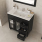 Nova 36" Espresso Bathroom Vanity with White Ceramic Basin Countertop