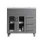 Nova 36" Grey Bathroom Vanity with White Ceramic Basin Countertop