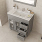 Nova 36" Grey Bathroom Vanity with White Ceramic Basin Countertop