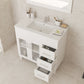 Nova 36" White Bathroom Vanity with White Ceramic Basin Countertop