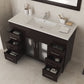 Nova 48" Brown Bathroom Vanity with White Ceramic Basin Countertop